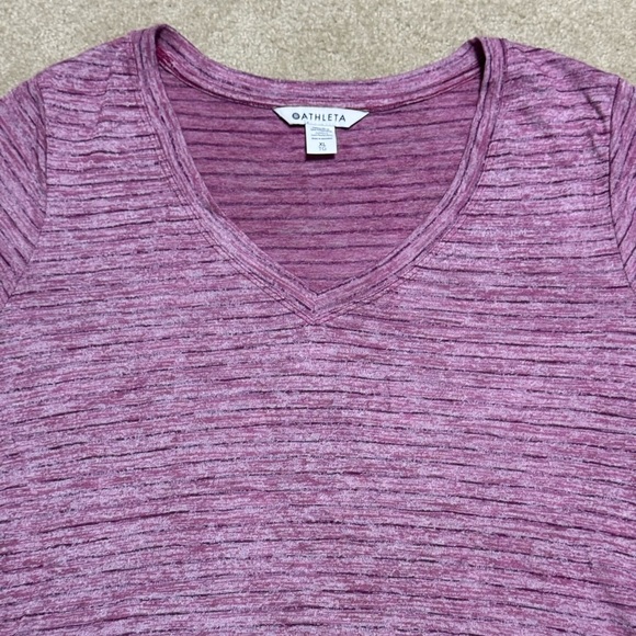 ATHLETA - Women’s Bashful Scoop V-Neck Short Sleeve Breezy T—Shirt, Pink, XL - Picture 8 of 8
